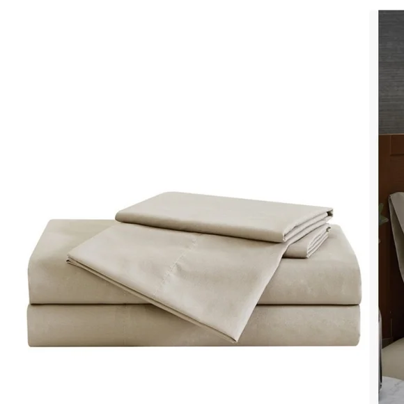 NWT, Split King London Fog Luxury Khaki Sheet Set